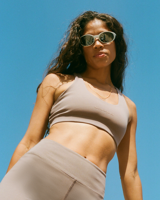 Classic Organic Cotton Sports Bra Taupe